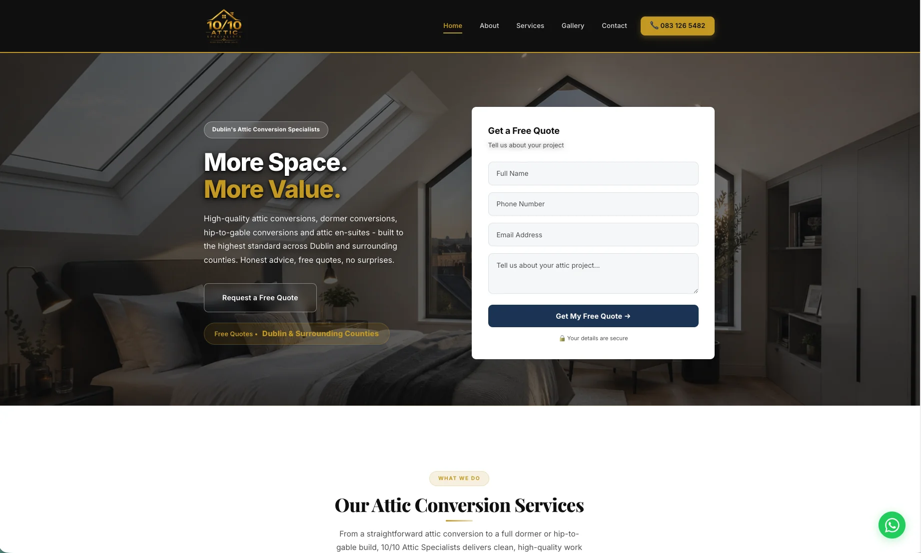 10-10 Attics website design