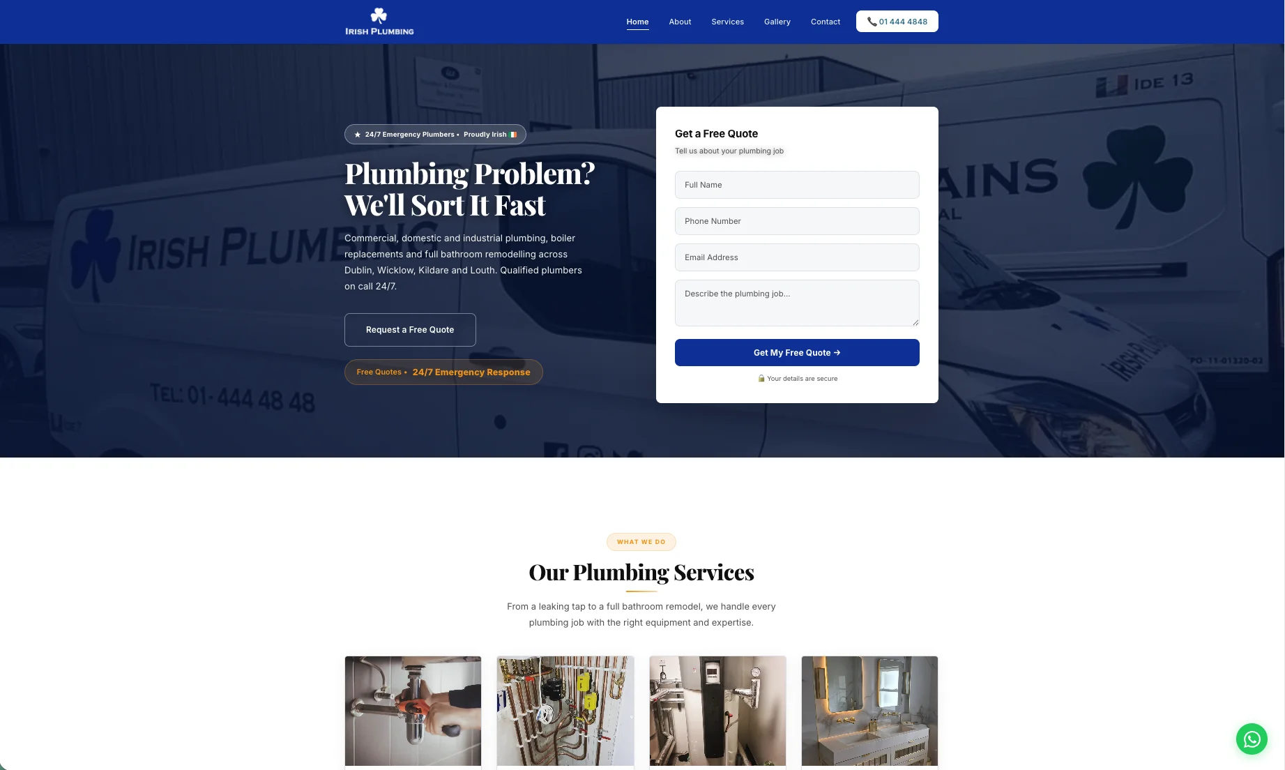 Irish Plumbing website design